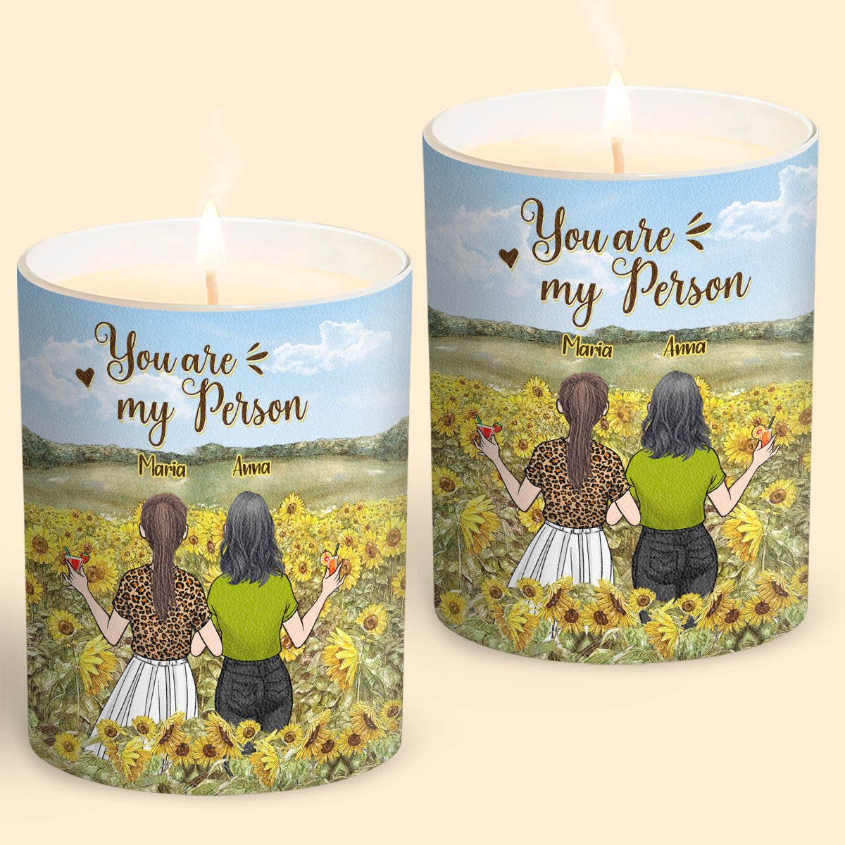 You Are My Person - Personalized Bestie Candle With Wooden Lid