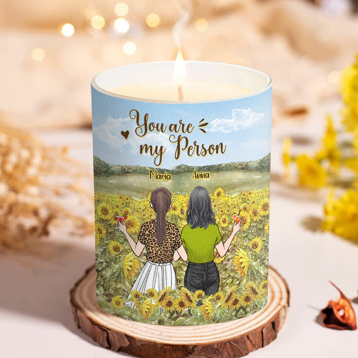 You Are My Person - Personalized Bestie Candle With Wooden Lid