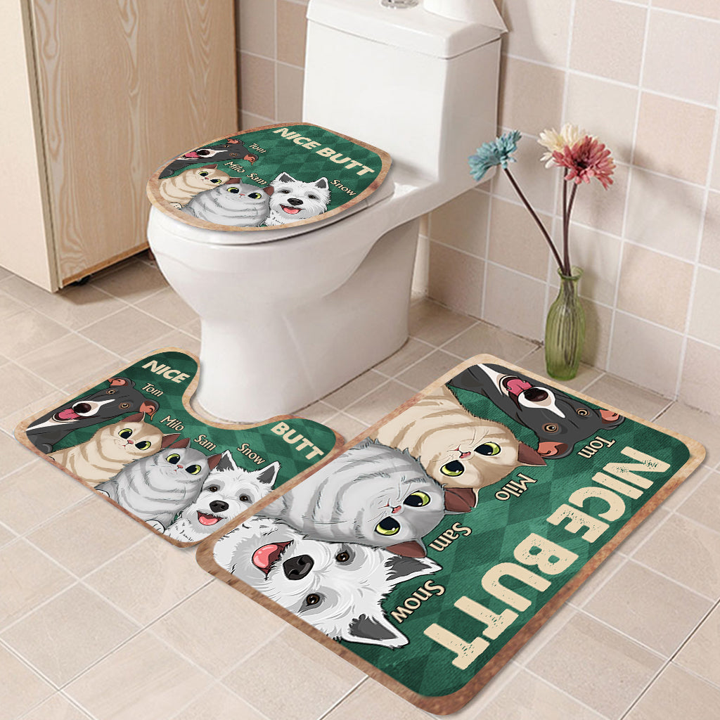 Tapis de bain personnalisé « Nice butt Shower » - Cadeau idéal pour les amoureux des chiens et des chats