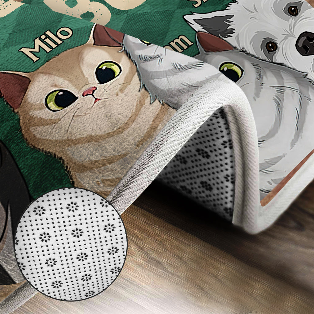 Tapis de bain personnalisé « Nice butt Shower » - Cadeau idéal pour les amoureux des chiens et des chats