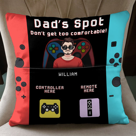 Coussin de poche personnalisé pour papa gamer - Attention à ne pas trop s'installer confortablement !