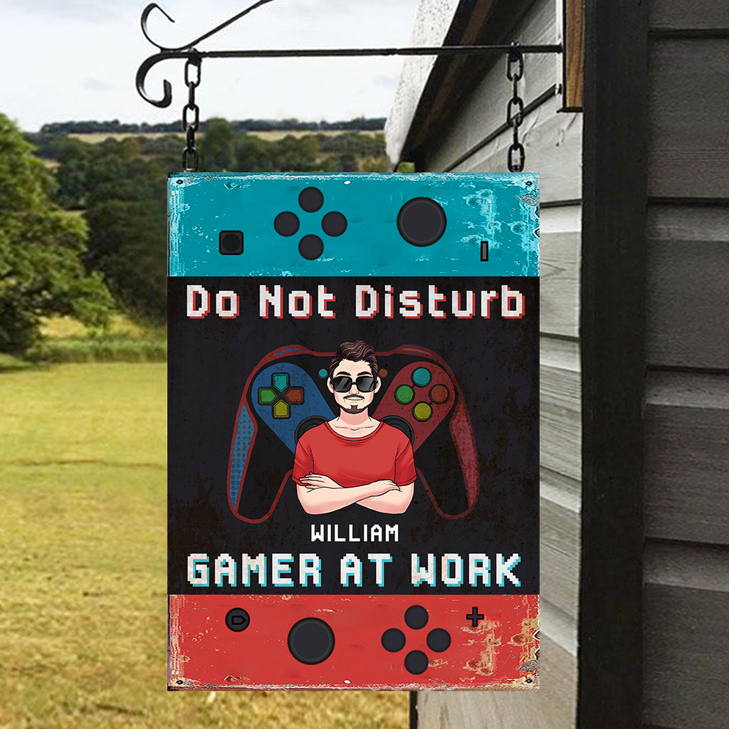 Ne pas déranger le joueur au travail - Panneau métallique rectangulaire personnalisé pour jeux vidéo