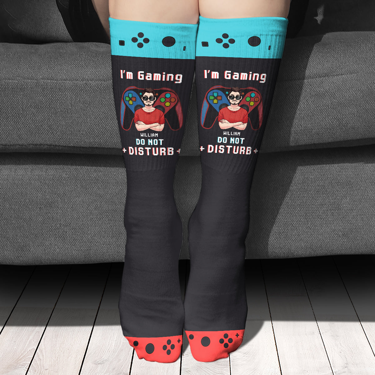 Chaussettes personnalisées « Ne me dérangez pas, je joue »