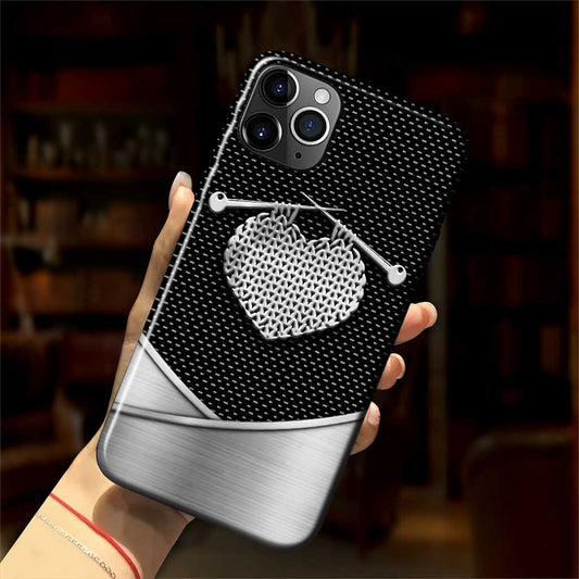 Knit Metal Pattern Print Phone Case 062021