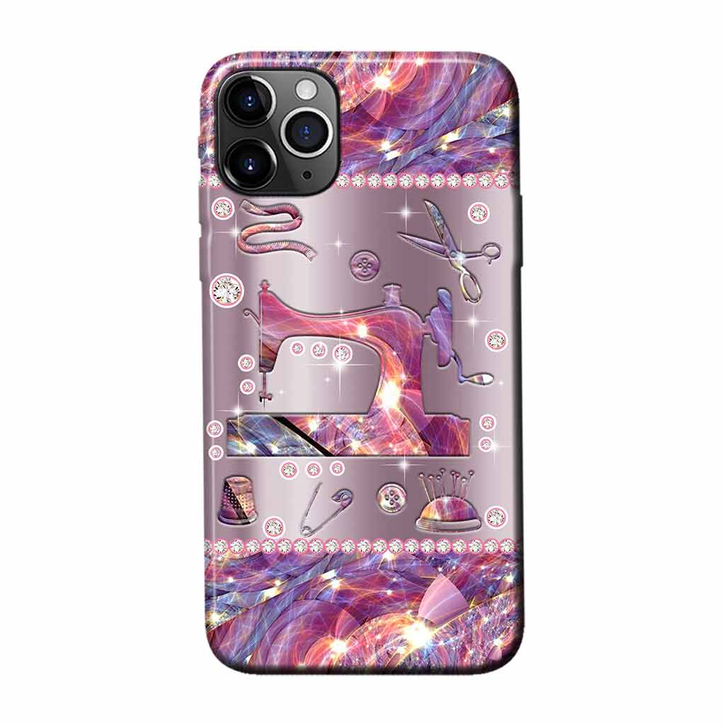 Coque de téléphone imprimée à motif métallique cousu 062021
