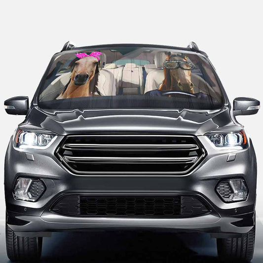 Love Horses - Pare-soleil pour voiture à motif cheval 062021