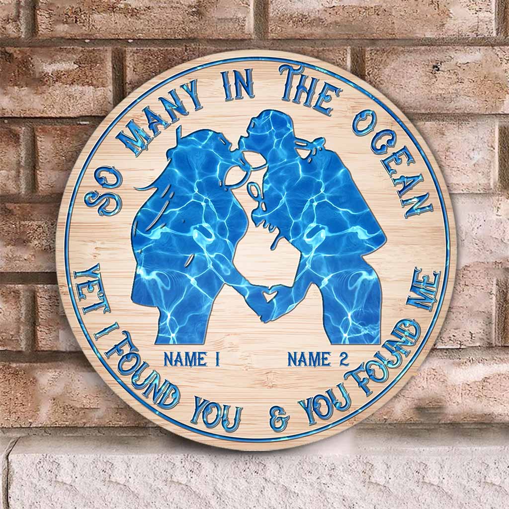So Many In The Ocean - Scuba Diving Personalized Round Wood Sign