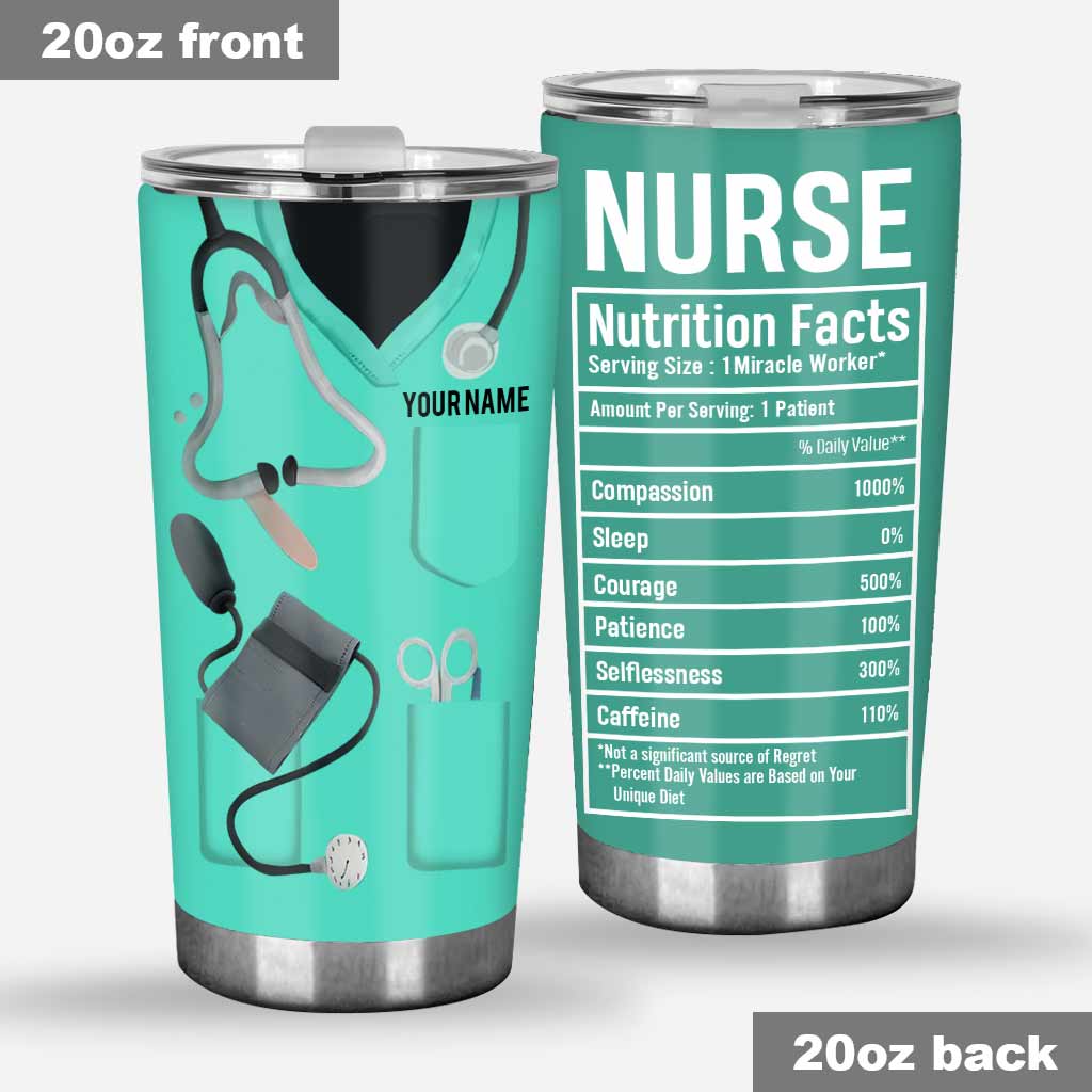 Gobelet personnalisé avec informations nutritionnelles pour infirmières 062021