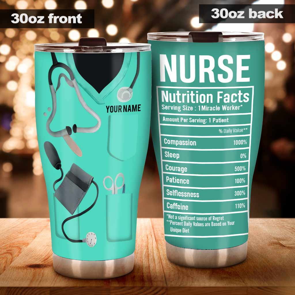 Gobelet personnalisé avec informations nutritionnelles pour infirmières 062021