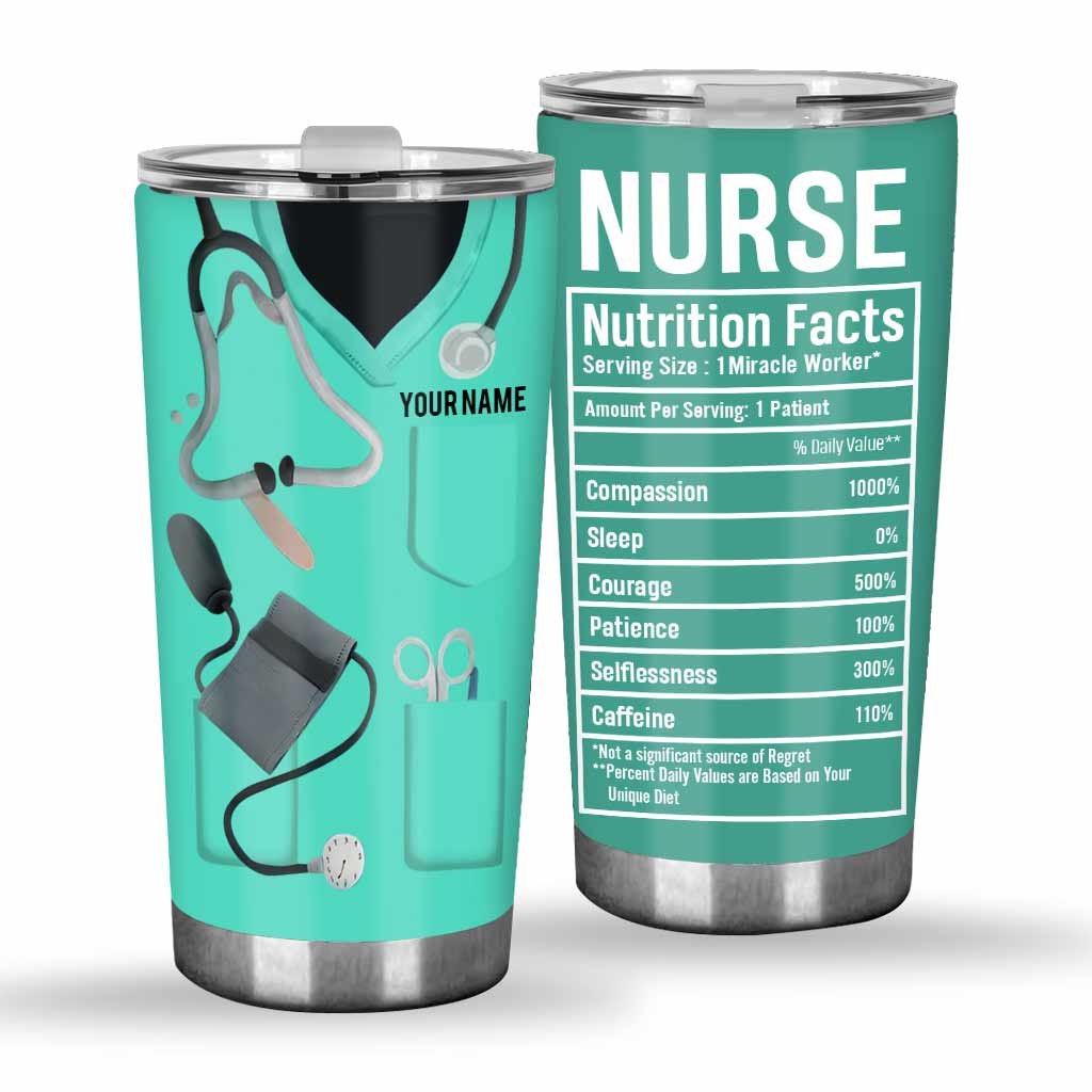 Gobelet personnalisé avec informations nutritionnelles pour infirmières 062021