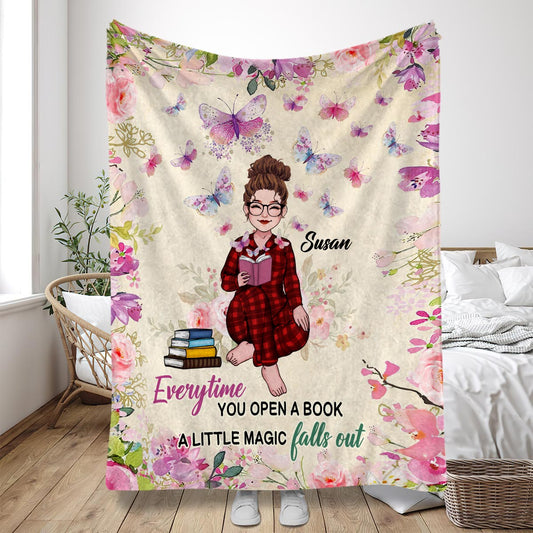 Every Time You Open A Book - Personalized Book Blanket