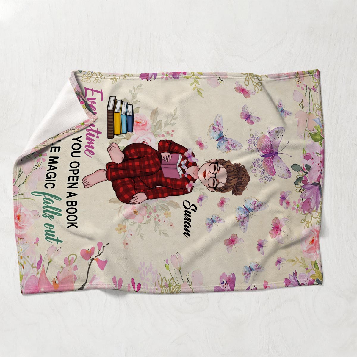 Every Time You Open A Book - Personalized Book Blanket
