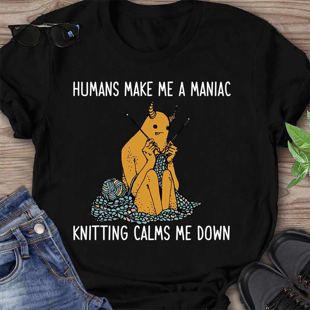 Les humains me rendent fou - T-shirt et sweat à capuche tricotés