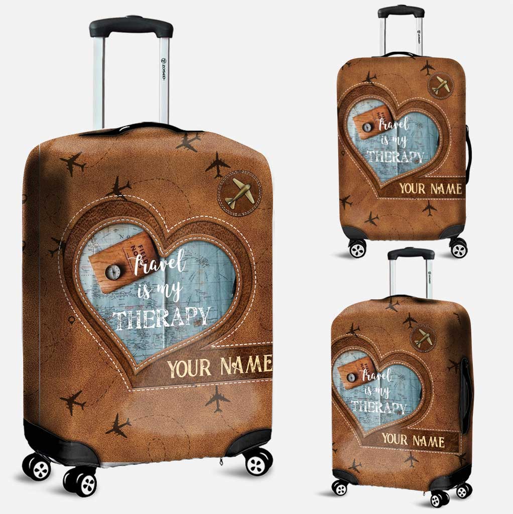 Adventure Awaits - Personalized Travelling Leather Handbag & Luggage Cover