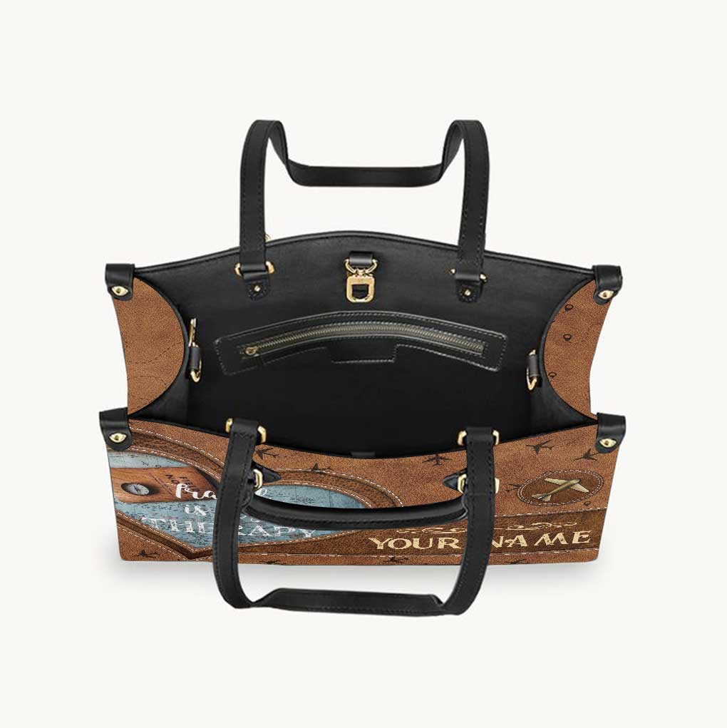 Adventure Awaits - Personalized Travelling Leather Handbag & Luggage Cover