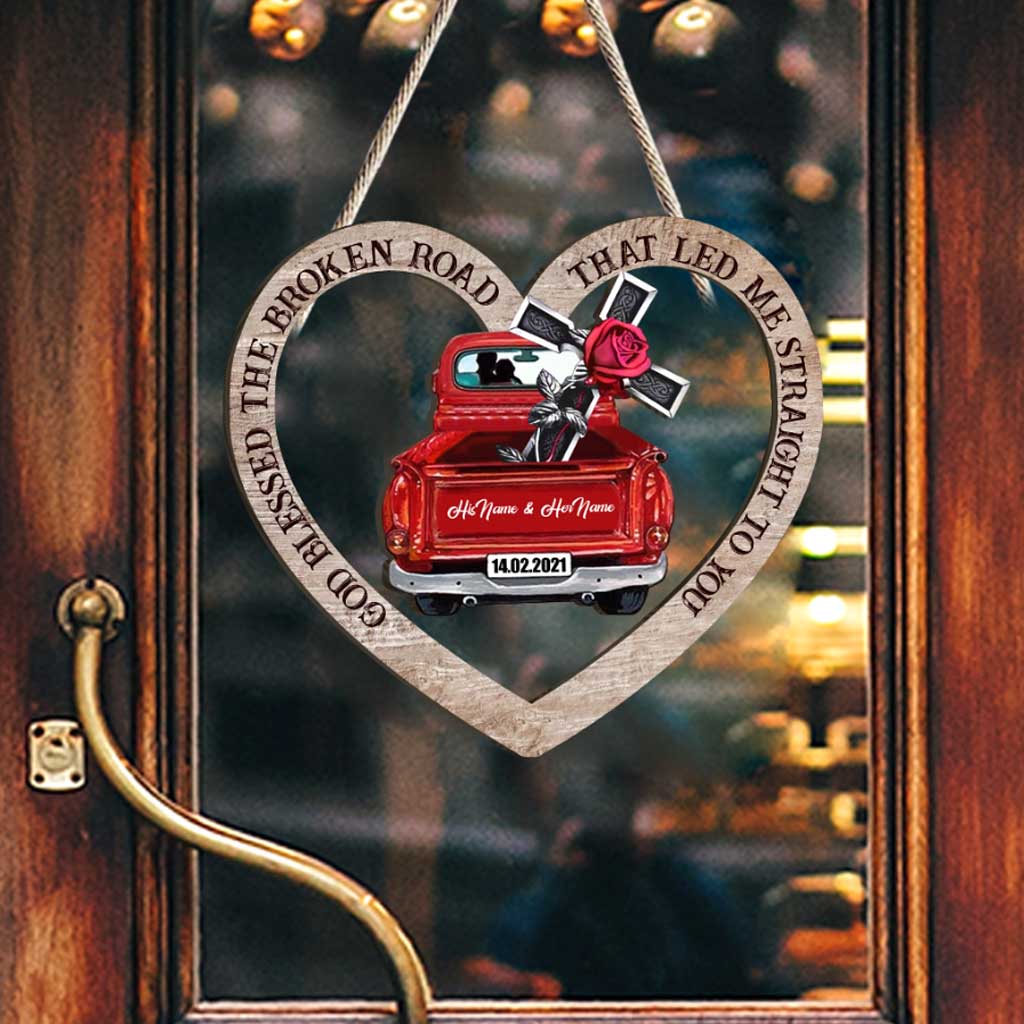 Dieu a béni le chemin difficile - Panneau en bois personnalisé pour couple