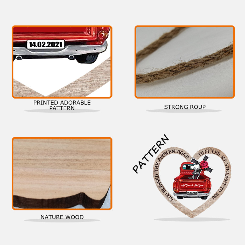 Dieu a béni le chemin difficile - Panneau en bois personnalisé pour couple