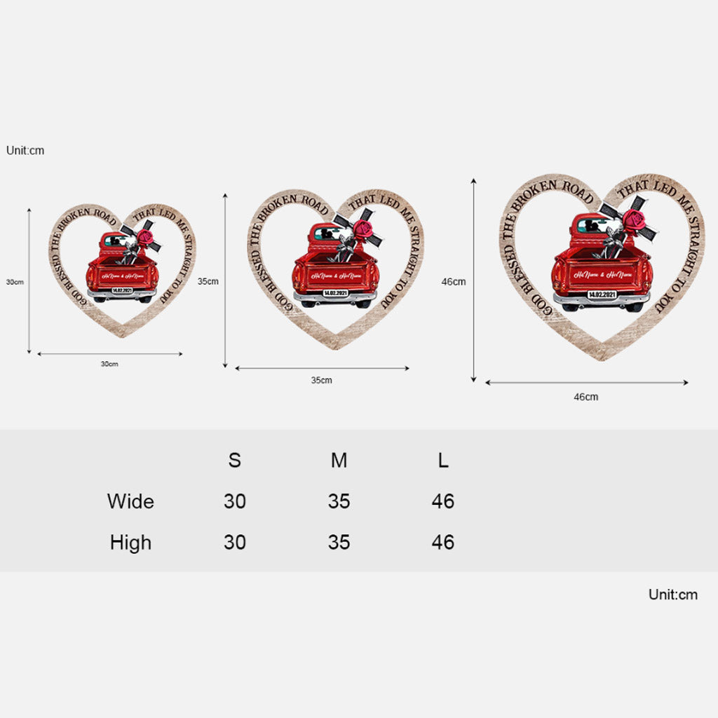 Dieu a béni le chemin difficile - Panneau en bois personnalisé pour couple