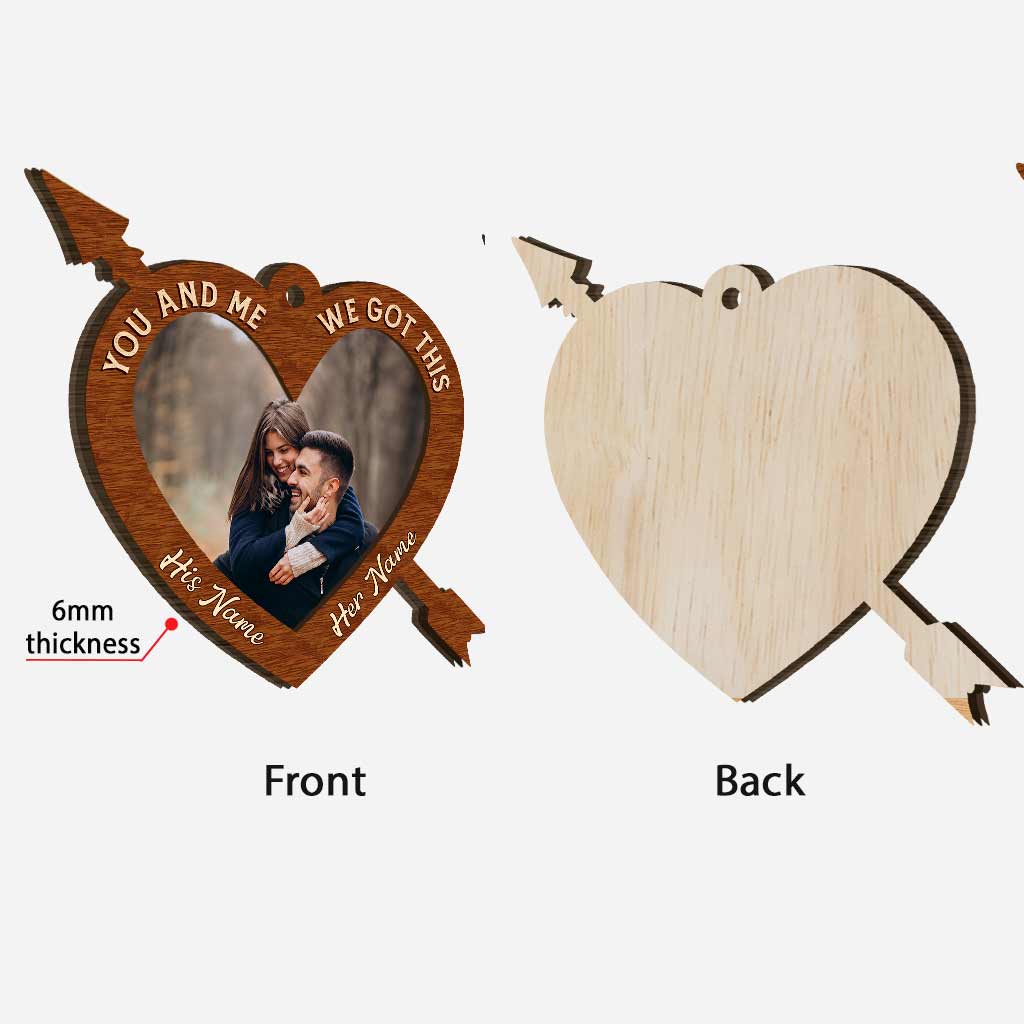 God Knew My Heart Needed You - Personalized Christmas Couple Layered Wood Ornament