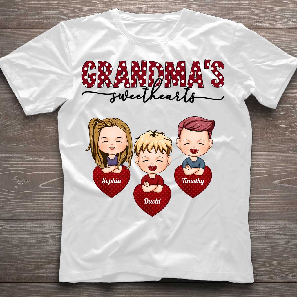 Les amoureux de grand-mère - T-shirt et sweat à capuche personnalisés pour la Saint-Valentin.
