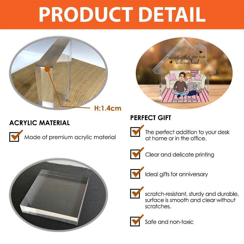 Et ensemble, ils ont construit une vie qu'ils aimaient - Plaque acrylique personnalisée pour couple