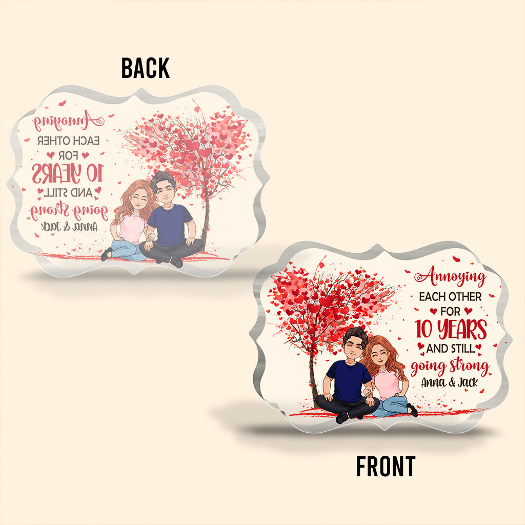 S'agacer mutuellement - Plaque acrylique personnalisée pour couple - Forme personnalisée