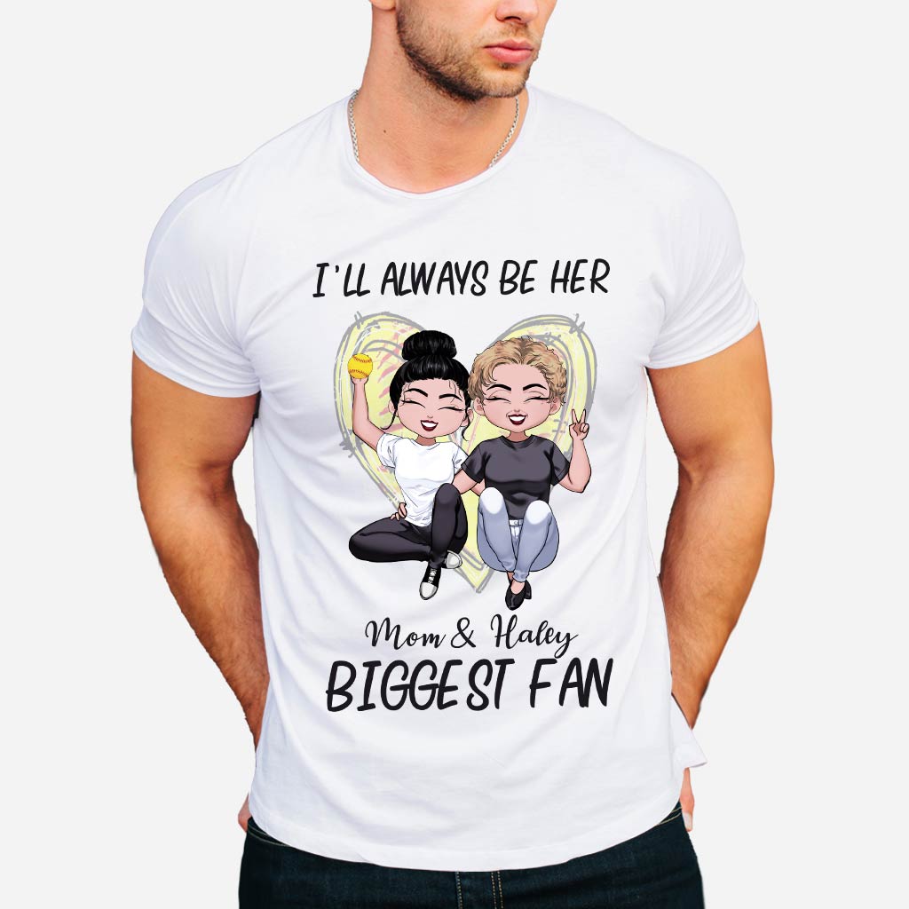 Sois toujours la plus grande fan - T-shirt et sweat à capuche de softball personnalisés pour la fête des mères