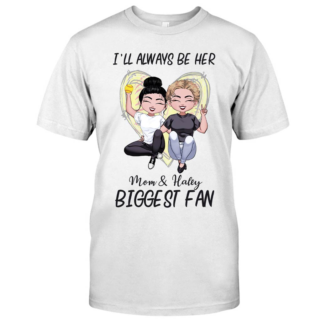 Sois toujours la plus grande fan - T-shirt et sweat à capuche de softball personnalisés pour la fête des mères