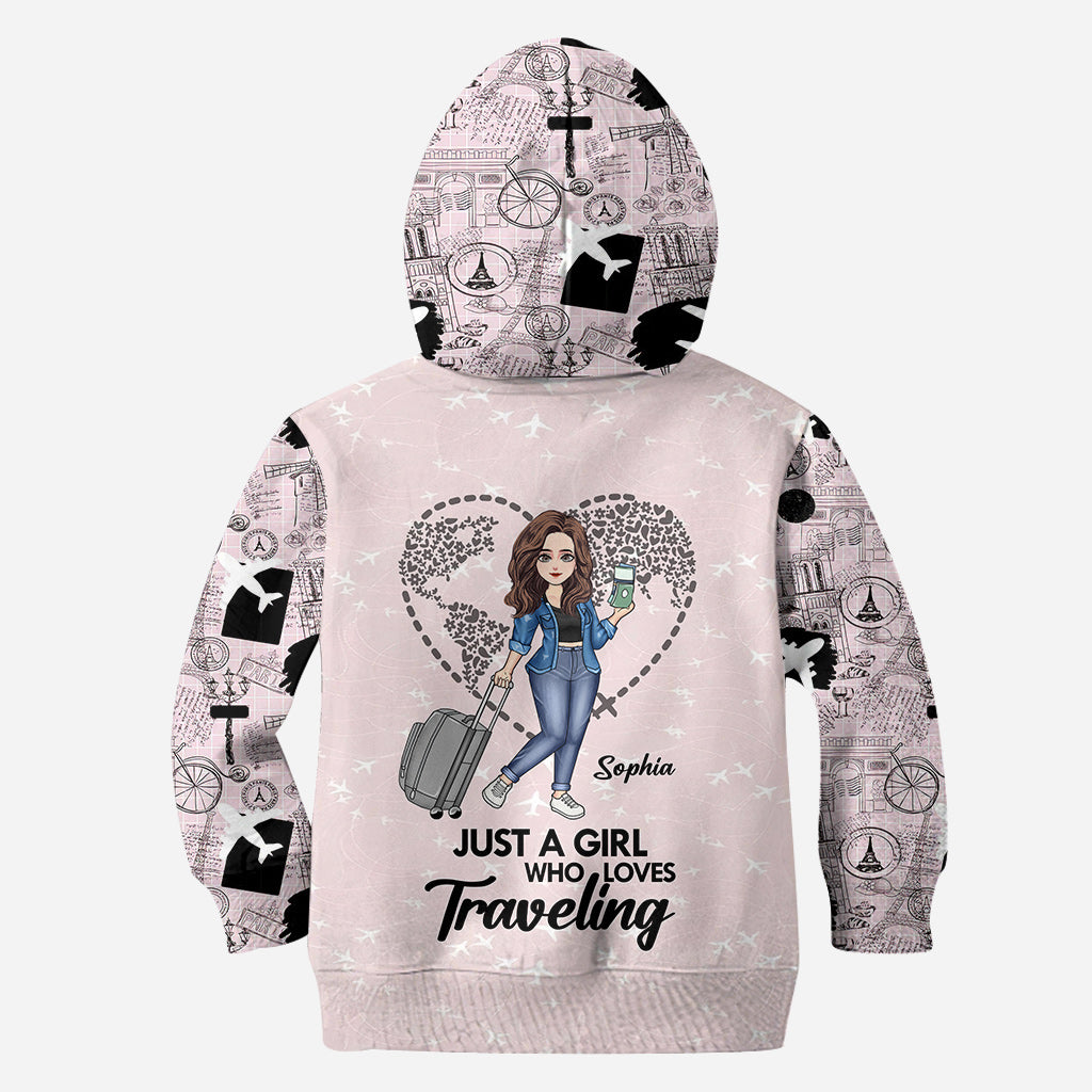 Just A Girl Who Loves Traveling - Personalized Travelling Hoodie and Leggings