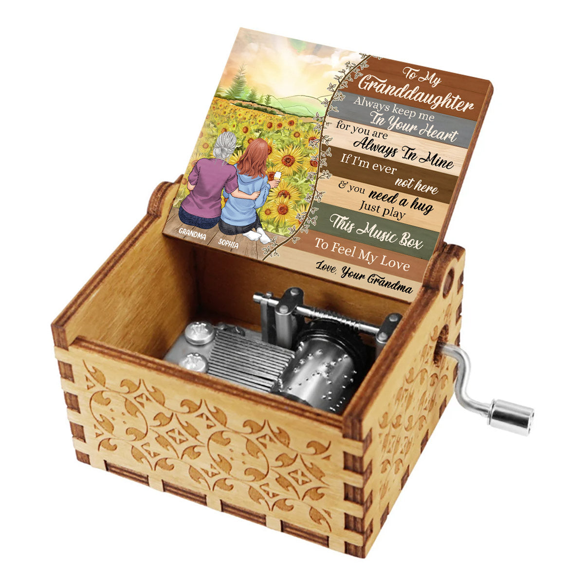 Un jour, quand les pages s'effaceront - Boîte à musique à manivelle personnalisée pour la fête des mères - Grand-mère