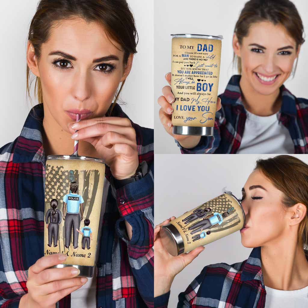 To My Dad - Police Personalized Tumbler