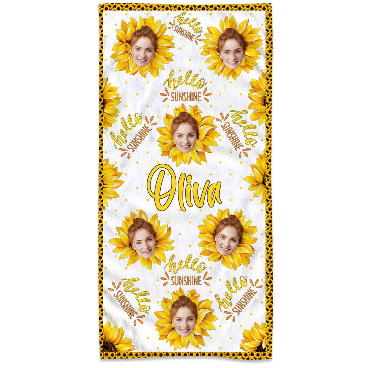 Bonjour Soleil - Serviette de plage personnalisée pour amoureux de la mer