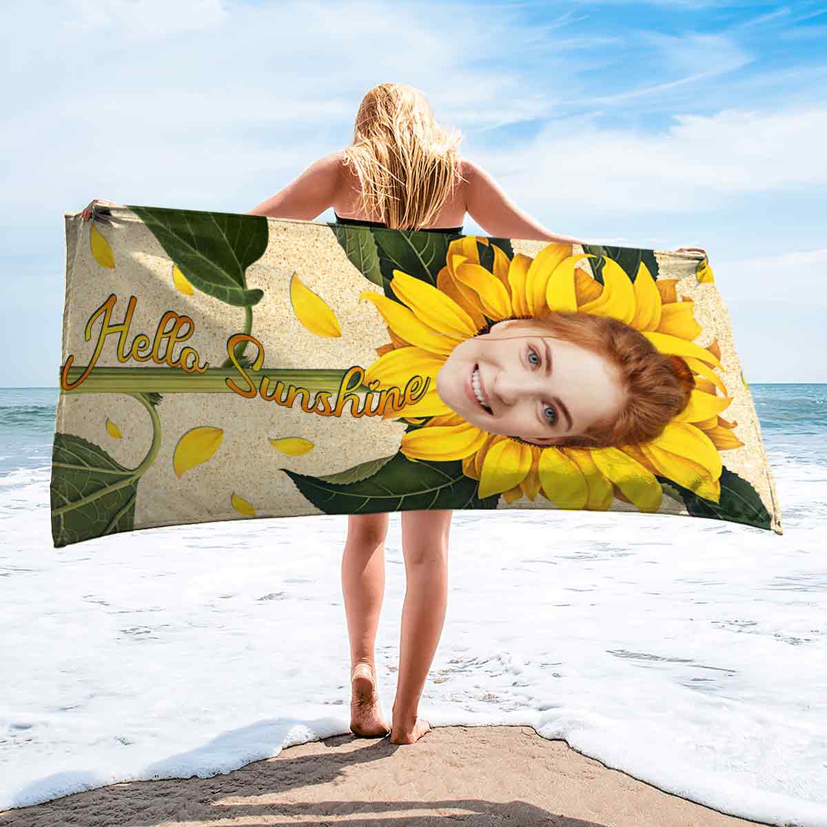 Hello Sunshine - Personalized Sea Lover Beach Towel