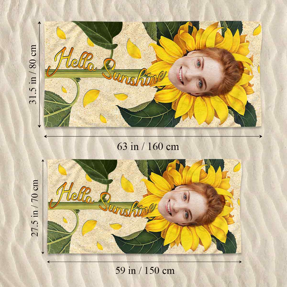 Hello Sunshine - Personalized Sea Lover Beach Towel