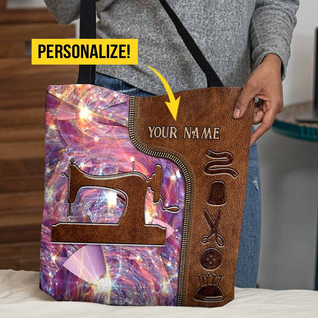 Sac fourre-tout personnalisé « J'adore coudre »