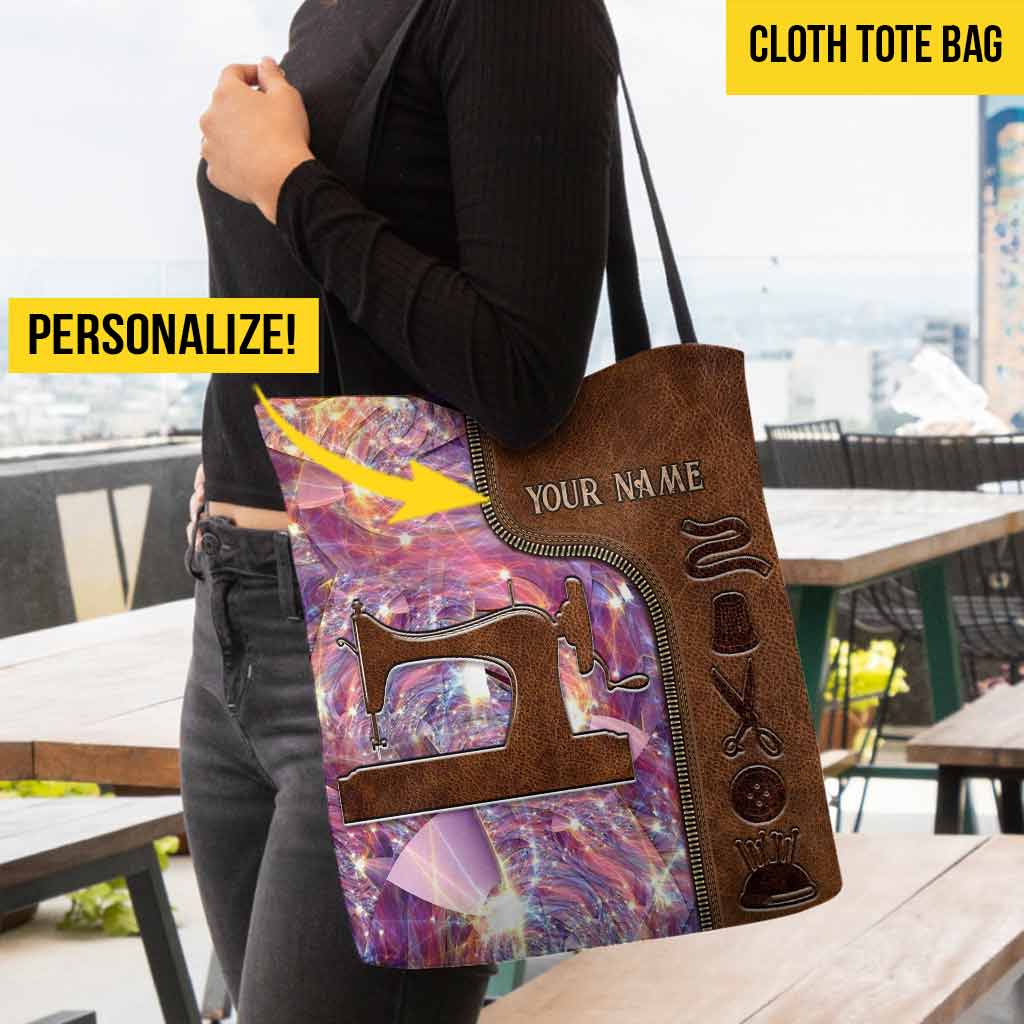 Sac fourre-tout personnalisé « J'adore coudre »