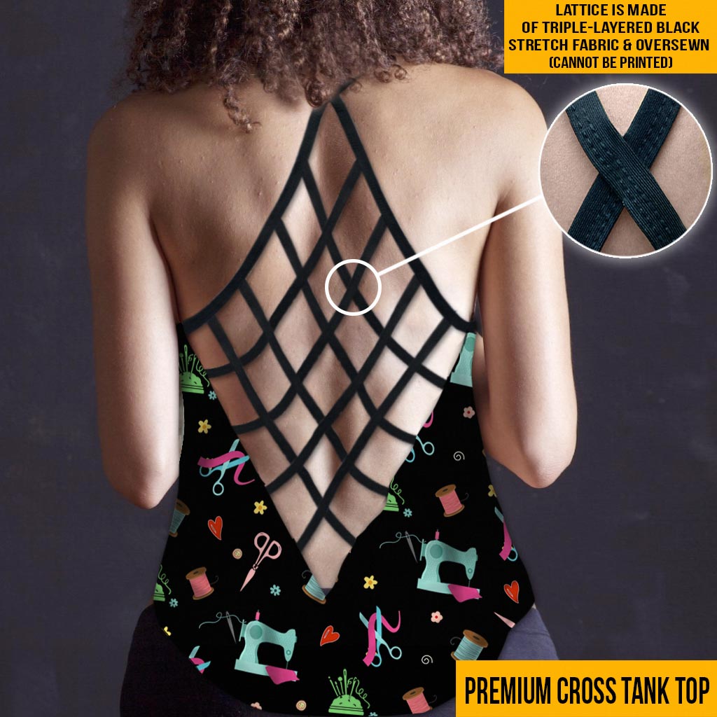 Je couds un morceau de mon cœur - Débardeur matelassé à croix