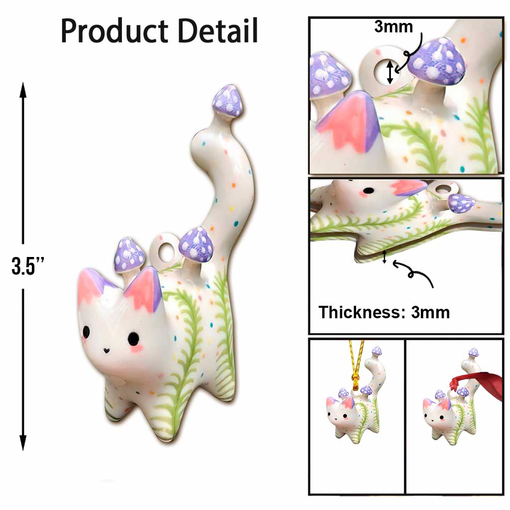 Chat mignon - Décoration de Noël avec motif imprimé en 3D (Impression recto verso)