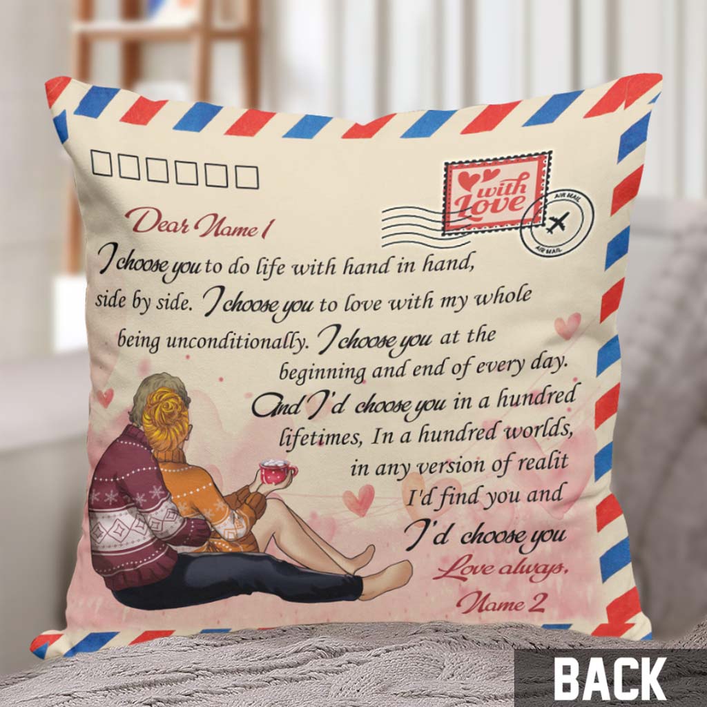 I Choose You Love Couple - Personalized Throw Pillow