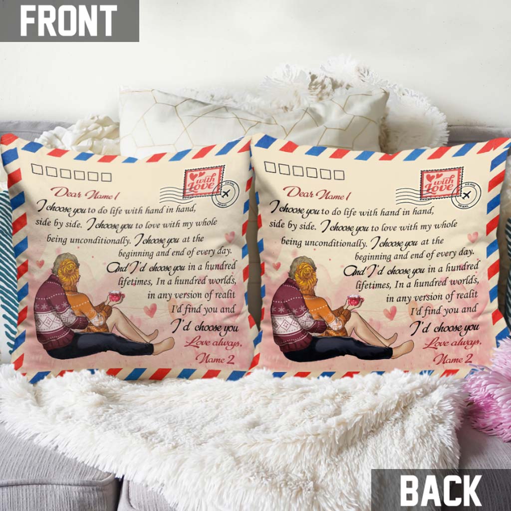 I Choose You Love Couple - Personalized Throw Pillow