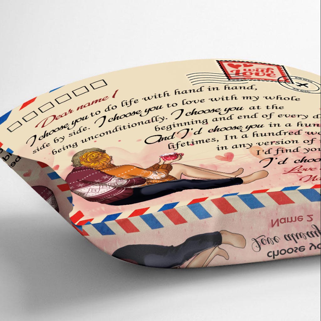 I Choose You Love Couple - Personalized Throw Pillow