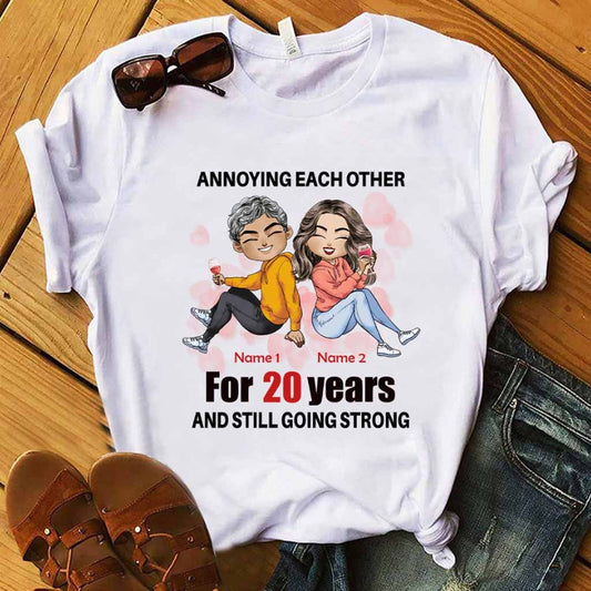 Husband And Wife Annoying Each Other - Personalized Couple T-shirt and Hoodie