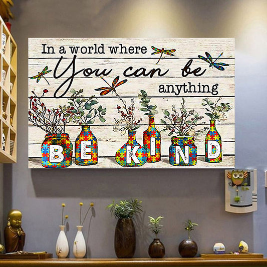 Be Kind Autism Awareness Canvas And Poster 0523