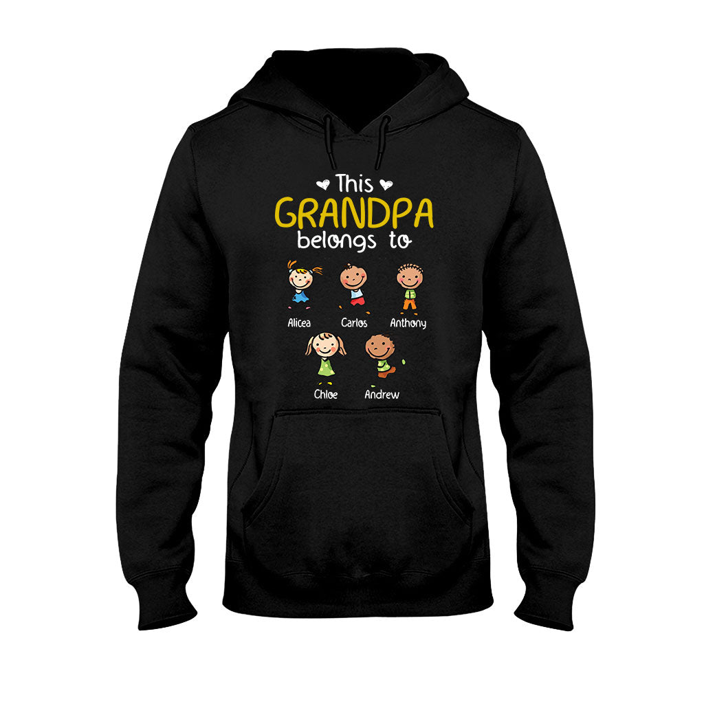 Ce t-shirt et ce sweat à capuche personnalisés « Ce grand-père et cette grand-mère appartiennent à » pour papa