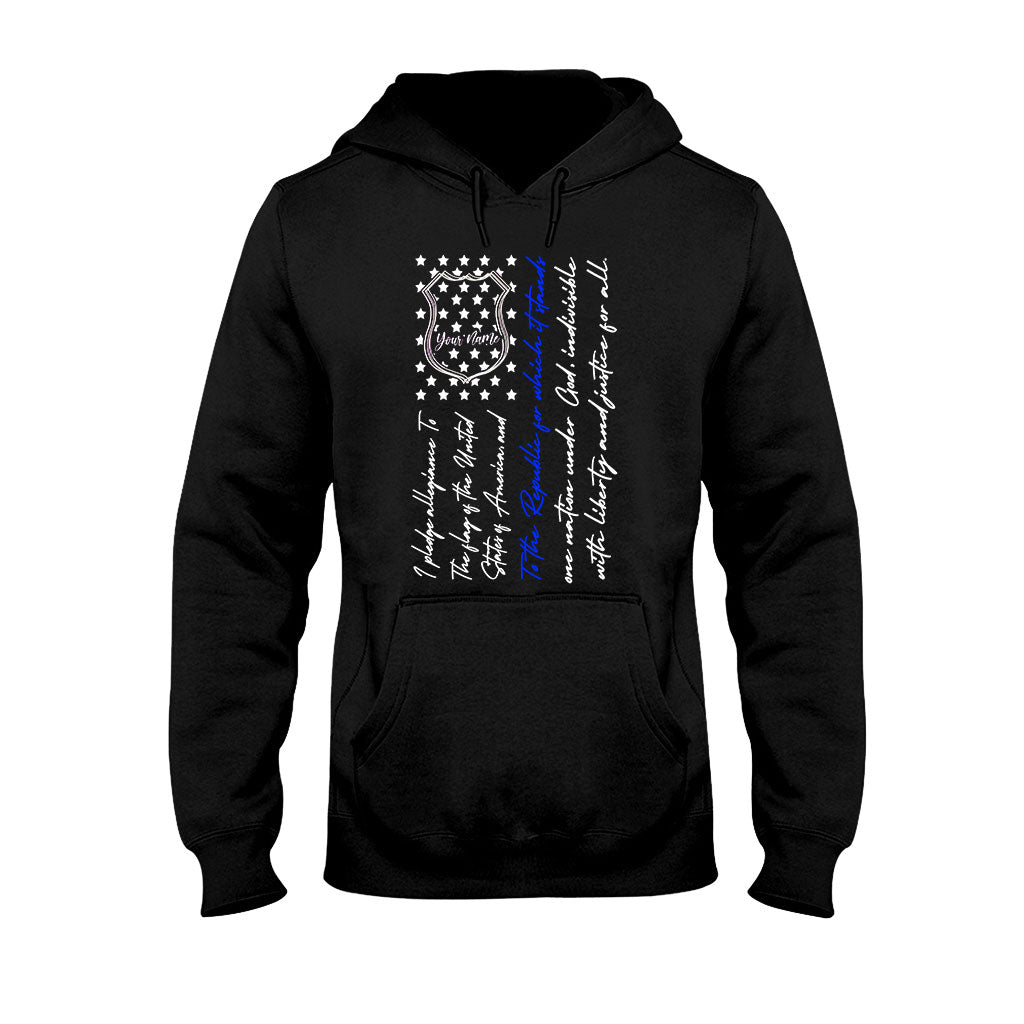 Insigne de police et serment d'allégeance - T-shirt et sweat à capuche personnalisés pour la fête de l'Indépendance