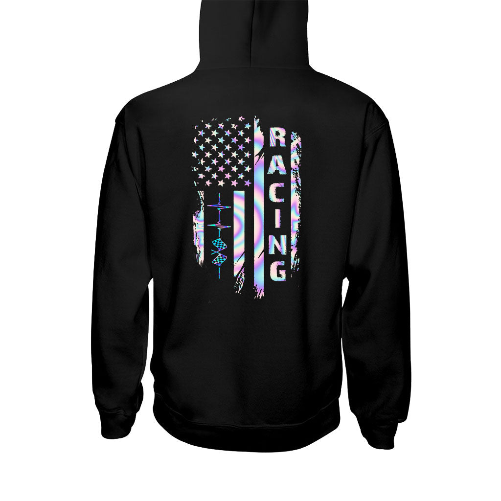 J'adore la course automobile - T-shirt et sweat à capuche personnalisés pour la fête de l'Indépendance