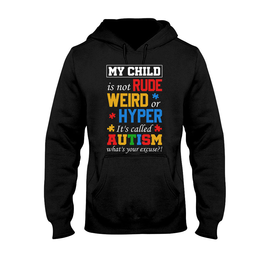 T-shirt et sweat à capuche « Mon enfant n'est ni impoli, ni bizarre, ni hyper classique » pour la sensibilisation à l'autisme 112021