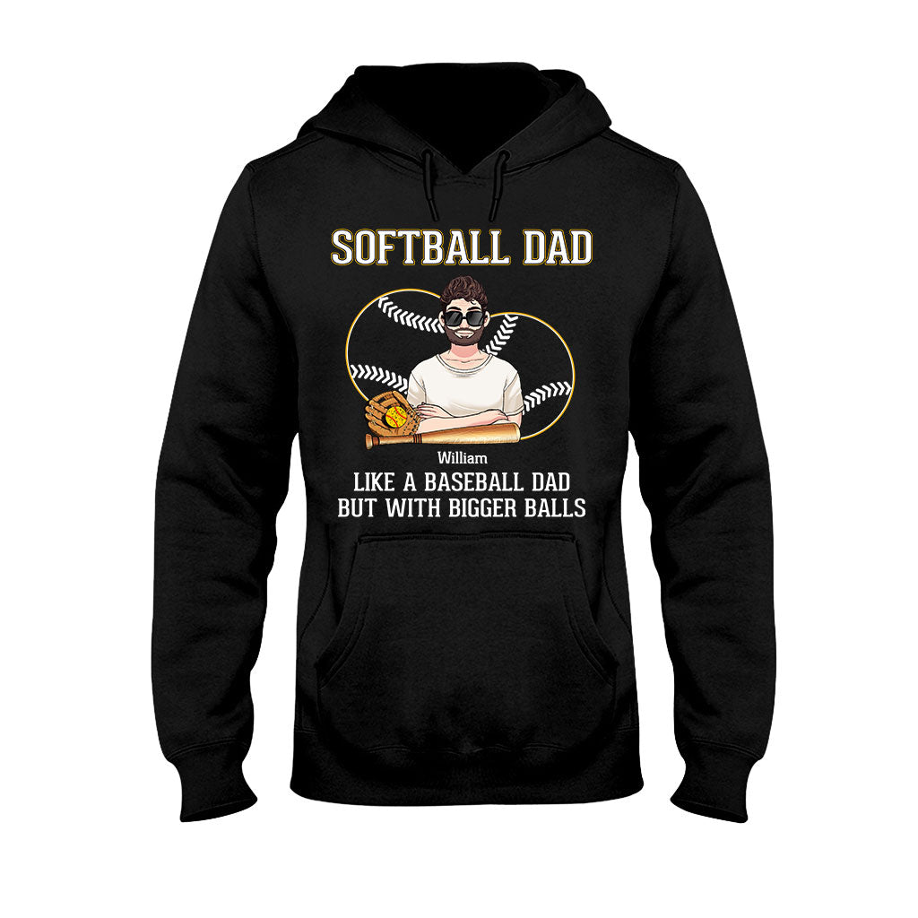Papa de softball, comme un papa de baseball, mais avec des balles plus grosses ! – T-shirt et sweat à capuche de softball personnalisés