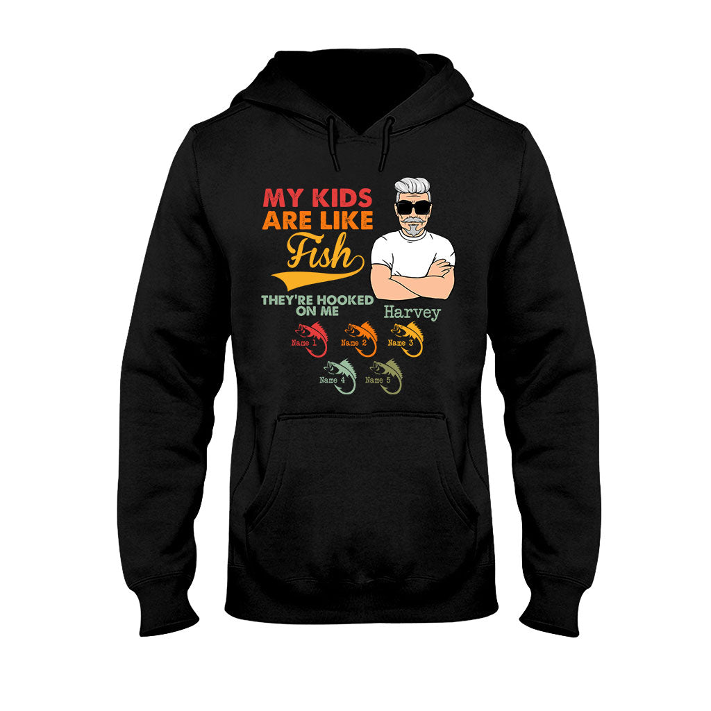 Mes enfants sont comme des poissons - T-shirt et sweat à capuche personnalisés pour la fête des pères sur le thème de la pêche