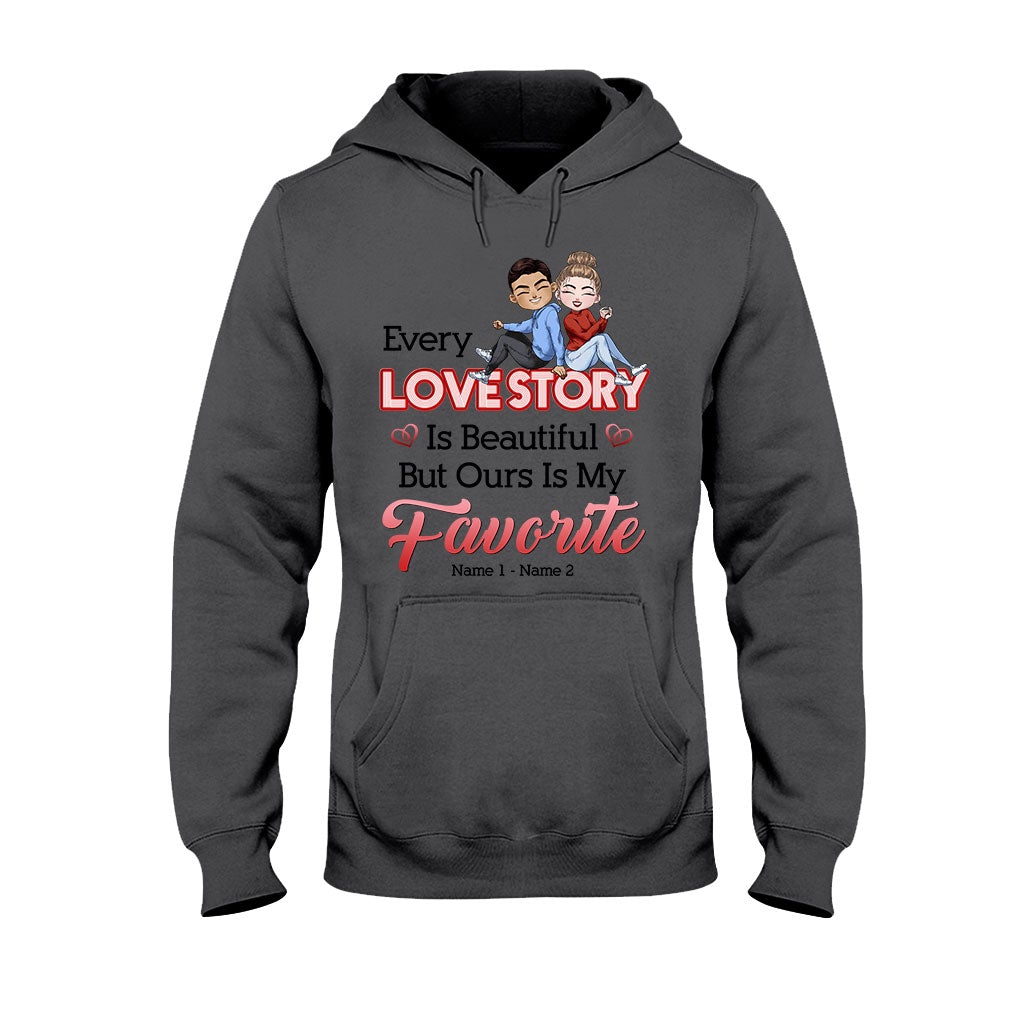 Notre histoire d'amour est ma préférée - T-shirt et sweat à capuche personnalisés pour couples